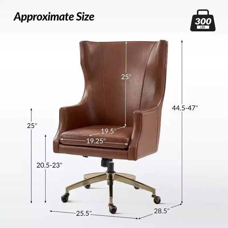 Genuine Leather Office Chair with High Backrest