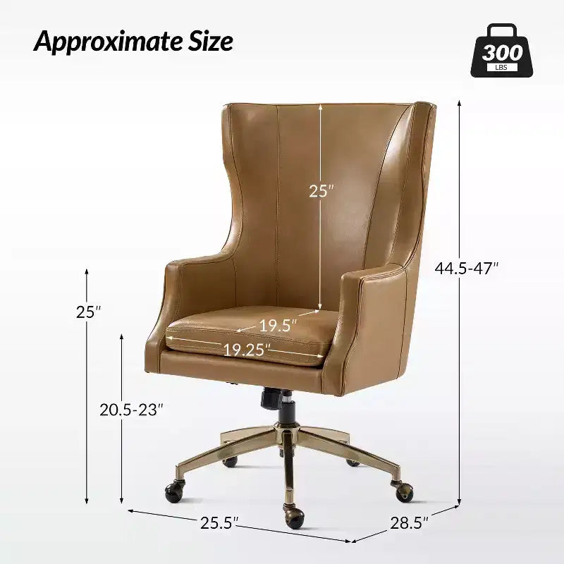Genuine Leather Office Chair with High Backrest