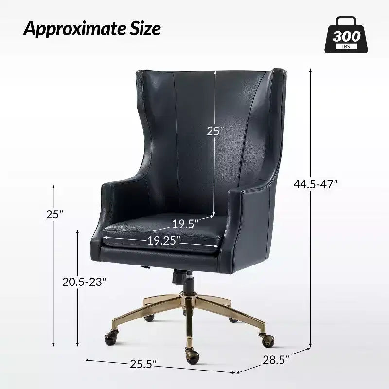 Genuine Leather Office Chair with High Backrest