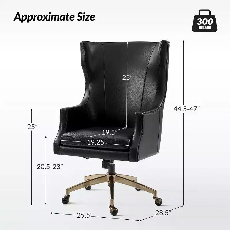Genuine Leather Office Chair with High Backrest