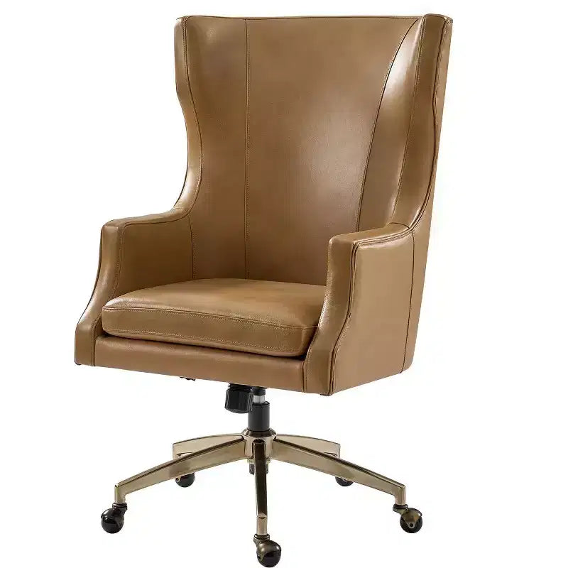 Genuine Leather Office Chair with High Backrest