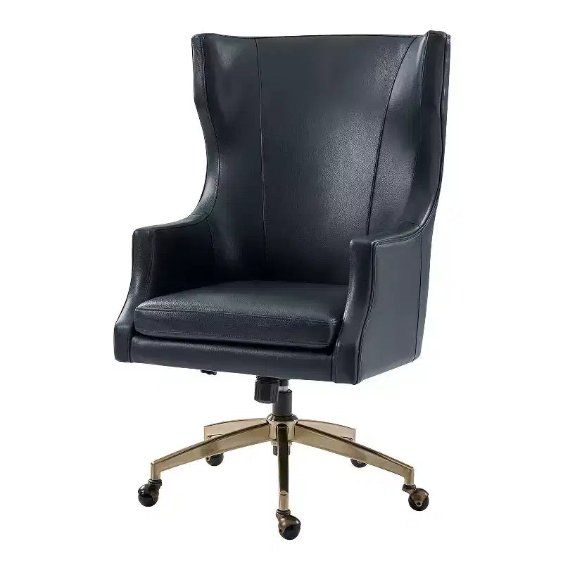 Genuine Leather Office Chair with High Backrest