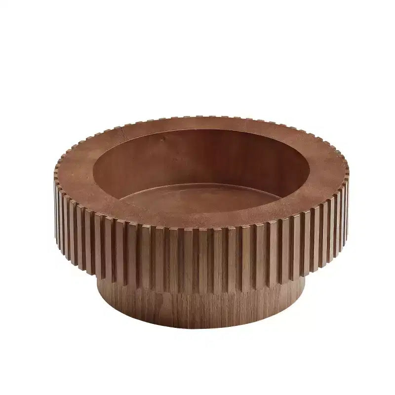 31.49 Round Fluted Coffee Table with Hidden Storage, Modern Pedestal Cocktail Table for Living Room