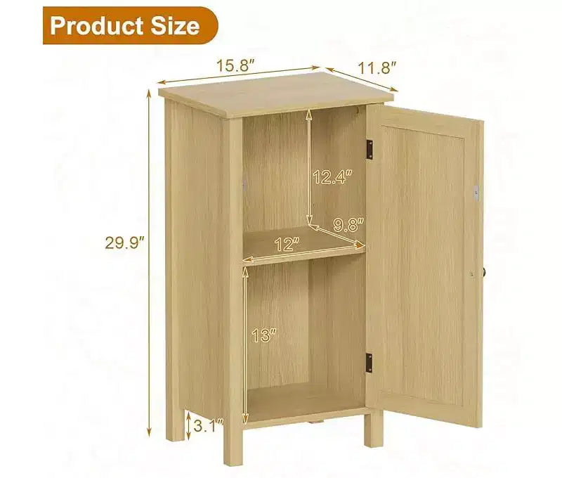16 Inch Rattan Nightstand with Drawer, Bedside Table for Bedroom - Sturdy Legs & Wood Top