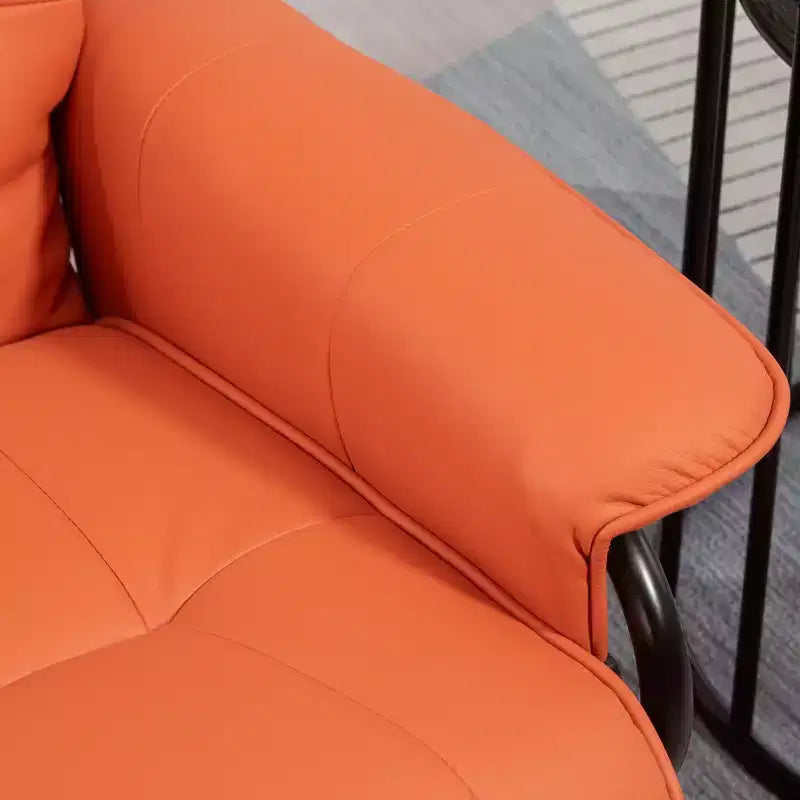 Faux Leather Swivel Recliner with Footrest, 145° Recline and 360° Swivel, for Living Room