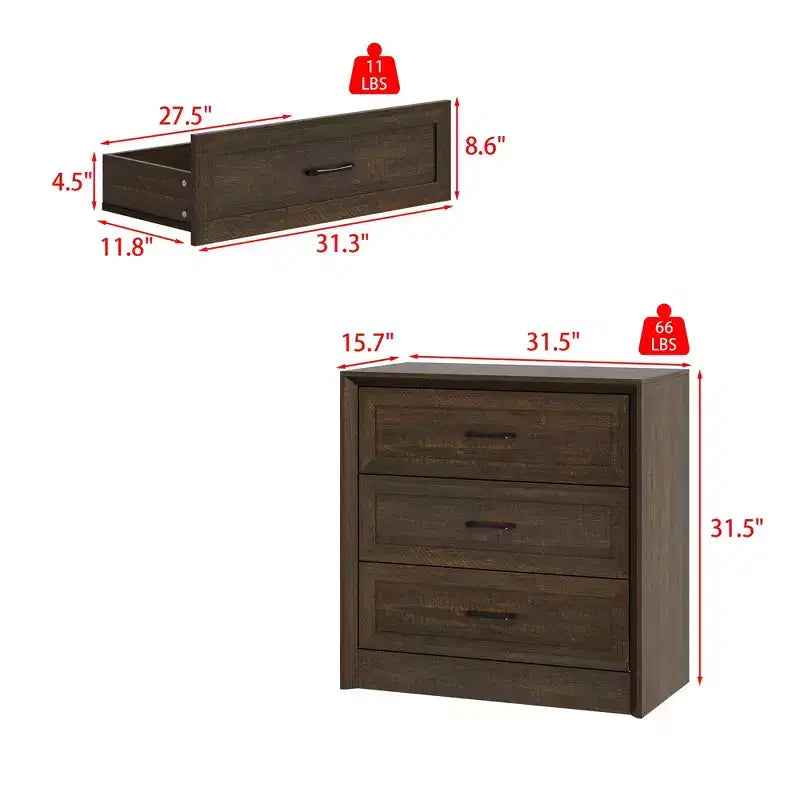 5-Drawer Dresser with Mirror and Jewelry Tray, Bedroom Storage Chest of Drawers