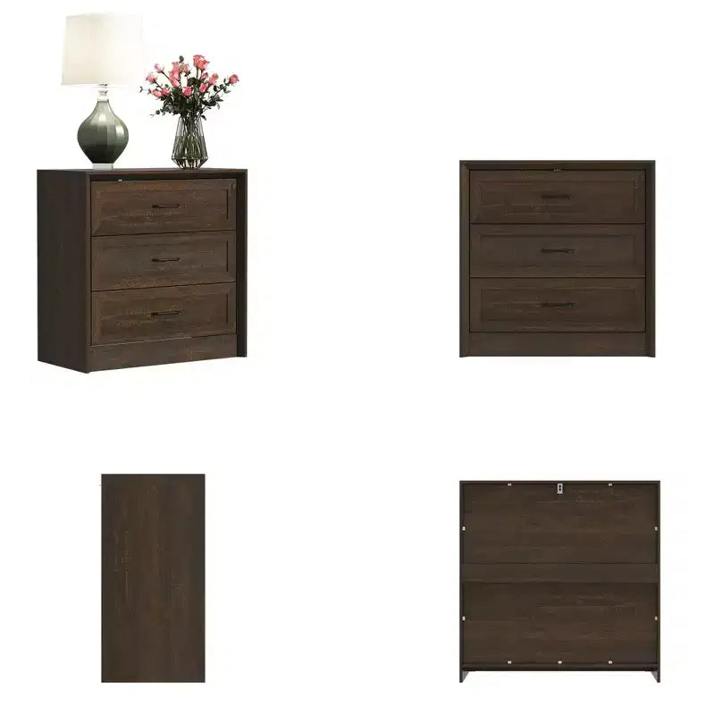 5-Drawer Dresser with Mirror and Jewelry Tray, Bedroom Storage Chest of Drawers