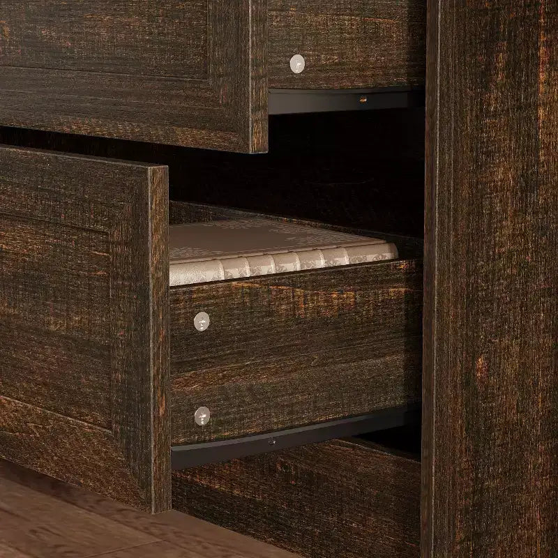 5-Drawer Dresser with Mirror and Jewelry Tray, Bedroom Storage Chest of Drawers
