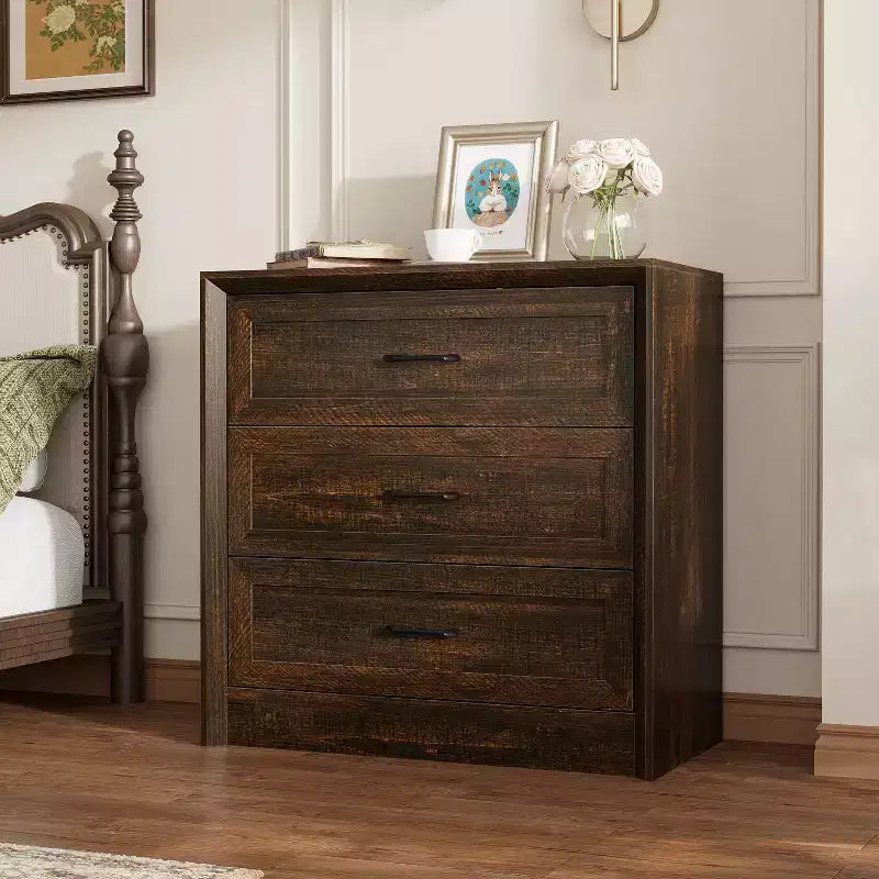 5-Drawer Dresser with Mirror and Jewelry Tray, Bedroom Storage Chest of Drawers