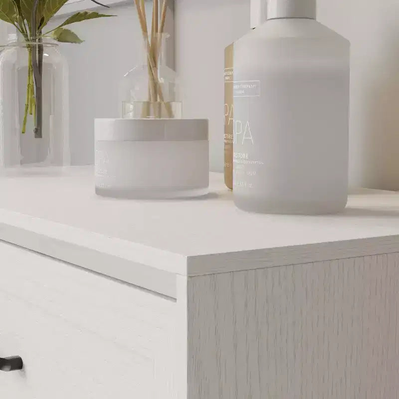 5-Drawer Dresser with Mirror and Jewelry Tray, Bedroom Storage Chest of Drawers