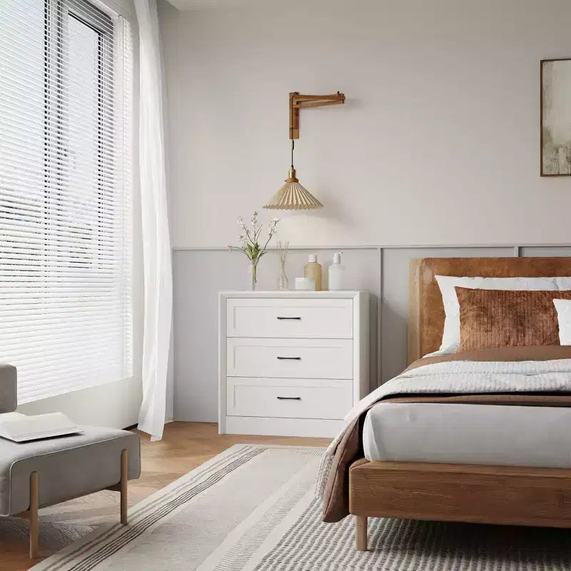 5-Drawer Dresser with Mirror and Jewelry Tray, Bedroom Storage Chest of Drawers