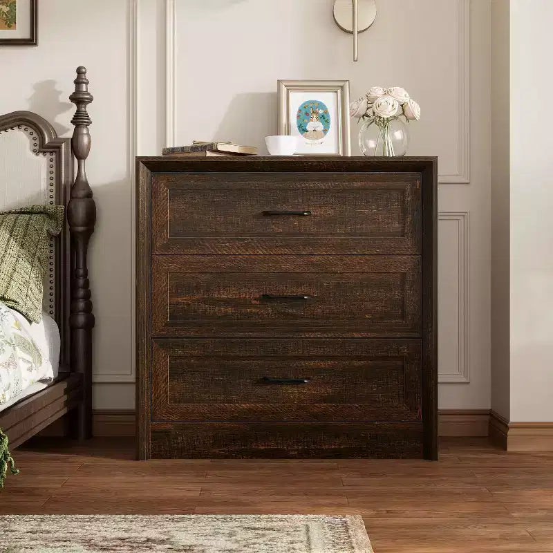5-Drawer Dresser with Mirror and Jewelry Tray, Bedroom Storage Chest of Drawers