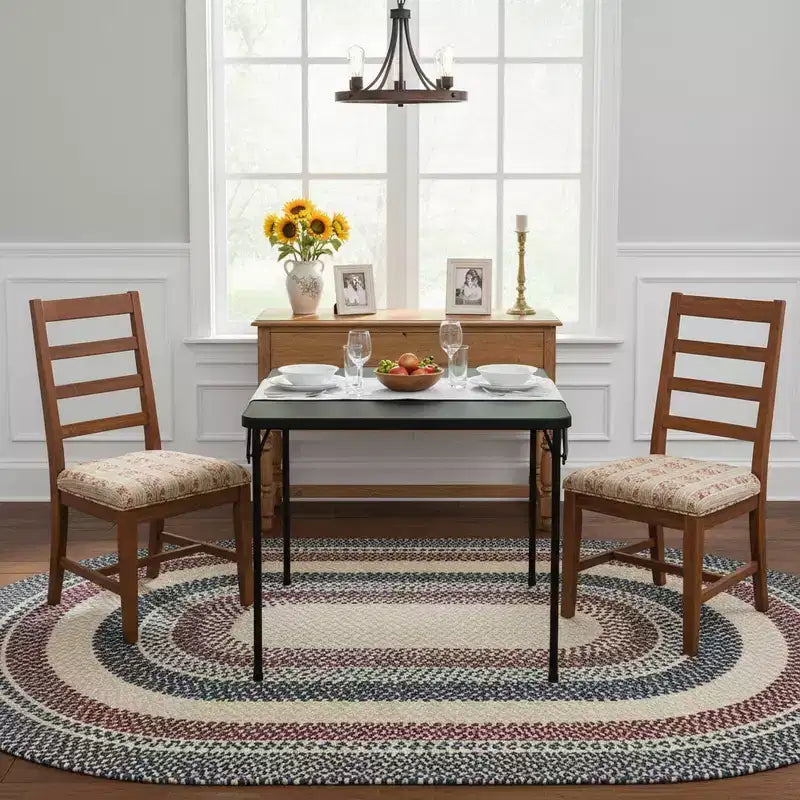 34-Inch Square Folding Table with Heavy-Duty PP Tabletop and Metal Frame, Portable