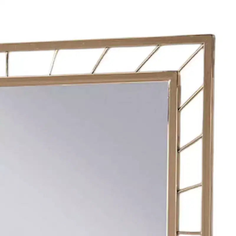 39-Inch Decorative Accent Wall Mirror with Gold-Plated Metal Frame, Contemporary Style