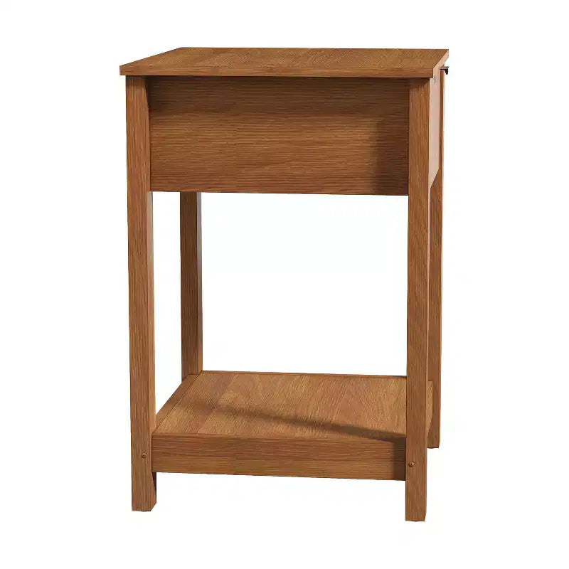 1-Drawer Nightstand with Open Shelf, Compact Bedside Table, 16.5 W x 15.4 D x 23.2 H