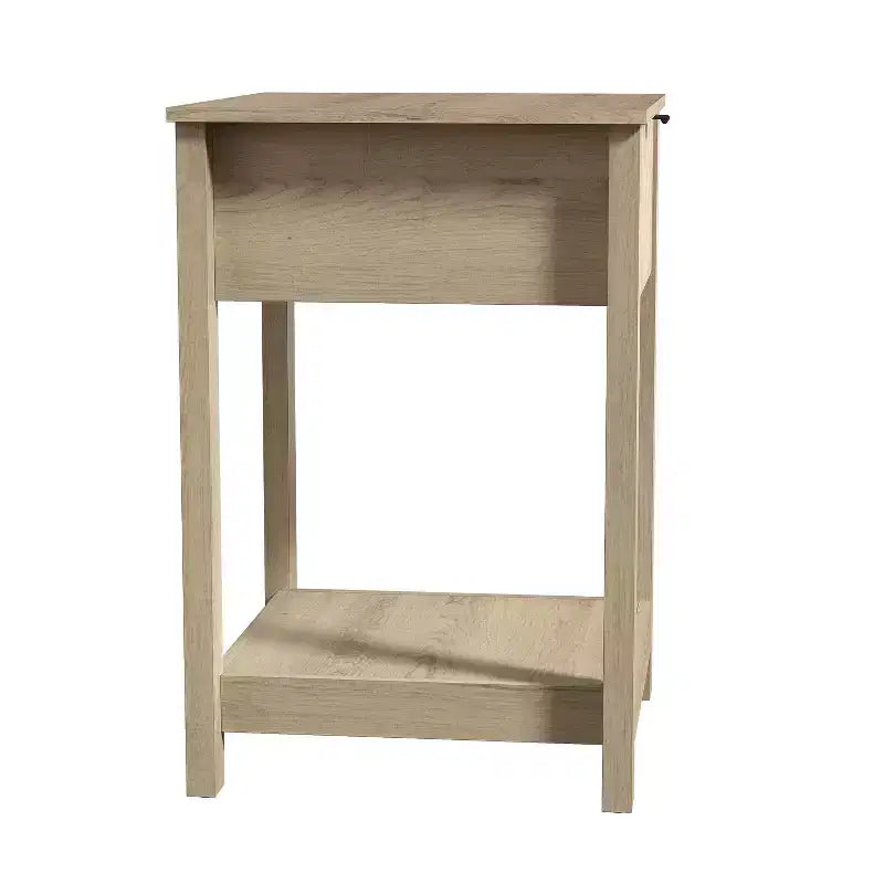 1-Drawer Nightstand with Open Shelf, Compact Bedside Table, 16.5 W x 15.4 D x 23.2 H