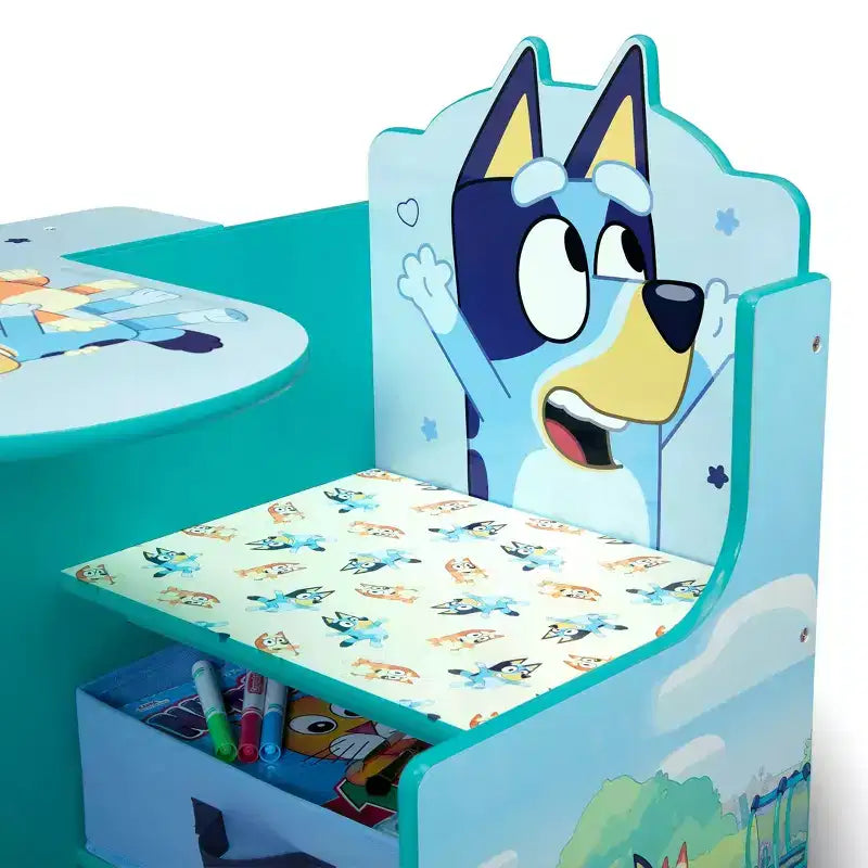Kids Chair Desk with Storage Bin and Built-In Cup Holder, for Ages 3+