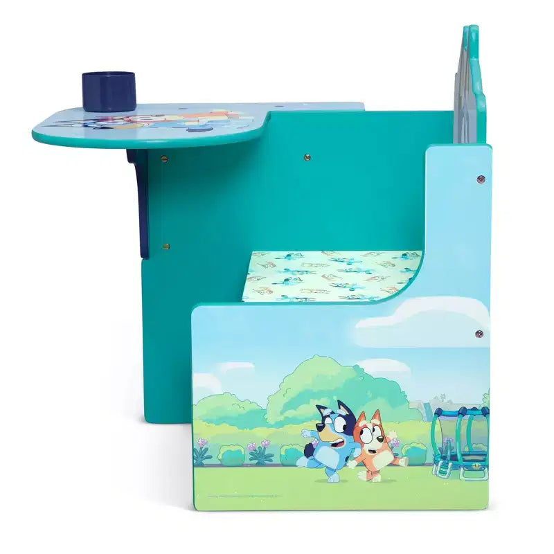 Kids Chair Desk with Storage Bin and Built-In Cup Holder, for Ages 3+