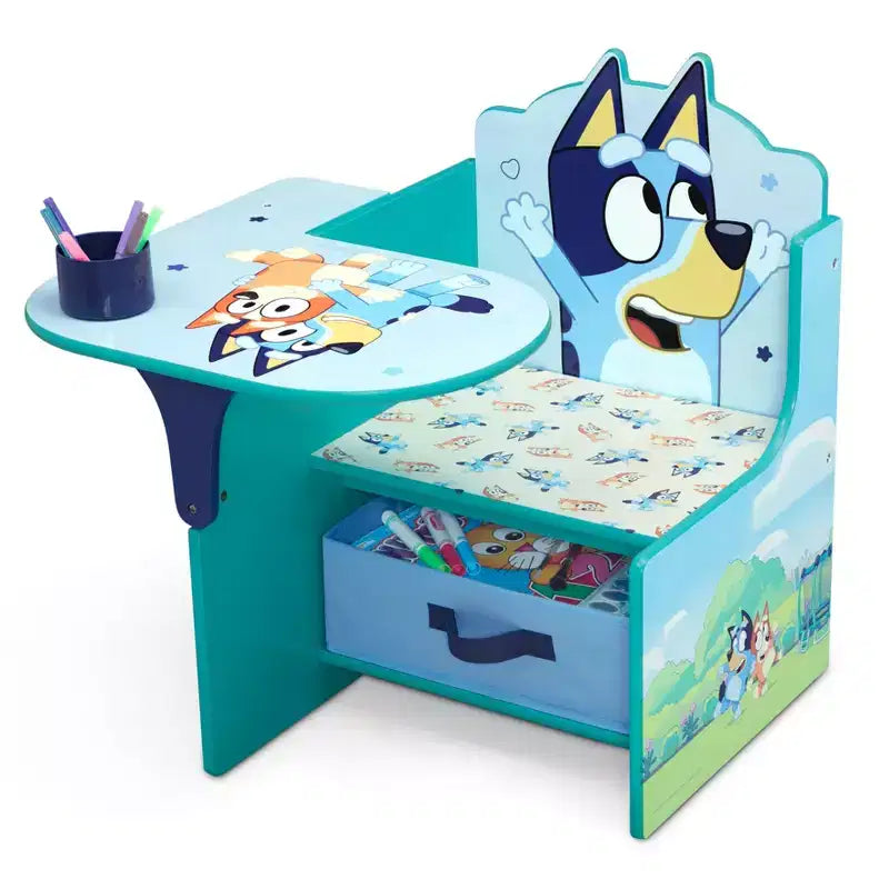 Kids Chair Desk with Storage Bin and Built-In Cup Holder, for Ages 3+