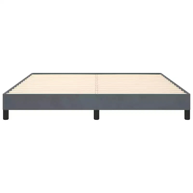 King Size Velvet Platform Bed Frame, Dark Gray, No Headboard, No Box Spring Needed