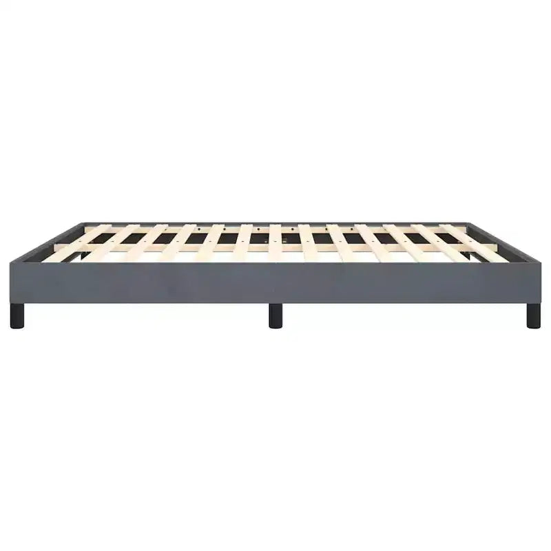 King Size Velvet Platform Bed Frame, Dark Gray, No Headboard, No Box Spring Needed