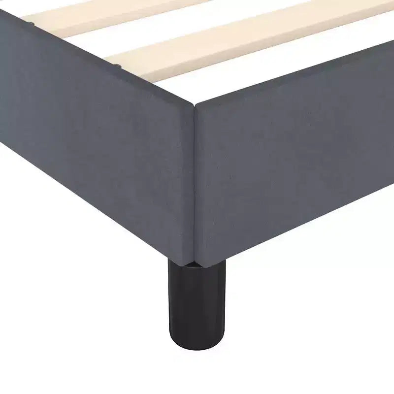 King Size Velvet Platform Bed Frame, Dark Gray, No Headboard, No Box Spring Needed