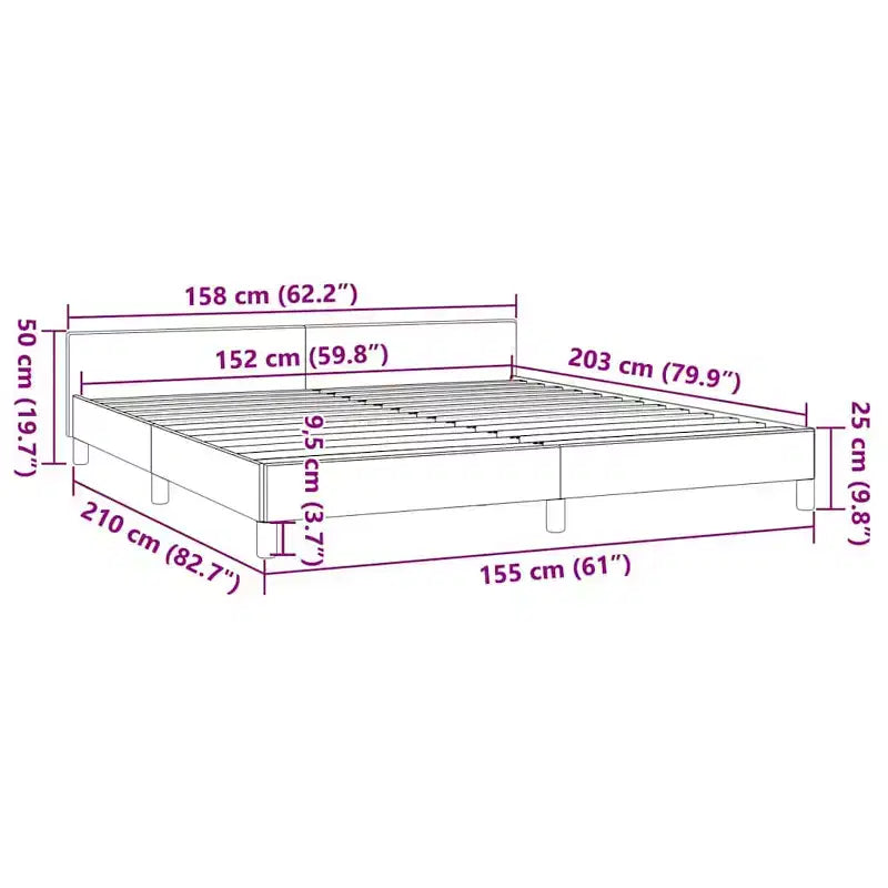 Queen Bed Frame with Faux Leather Headboard, Black, No Box Spring Needed