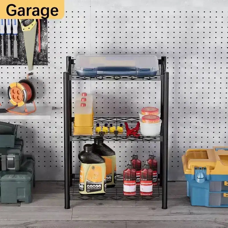 3-Tier Wire Metal Shelving Unit, Heavy Duty Storage Rack for Kitchen, Garage and Pantry