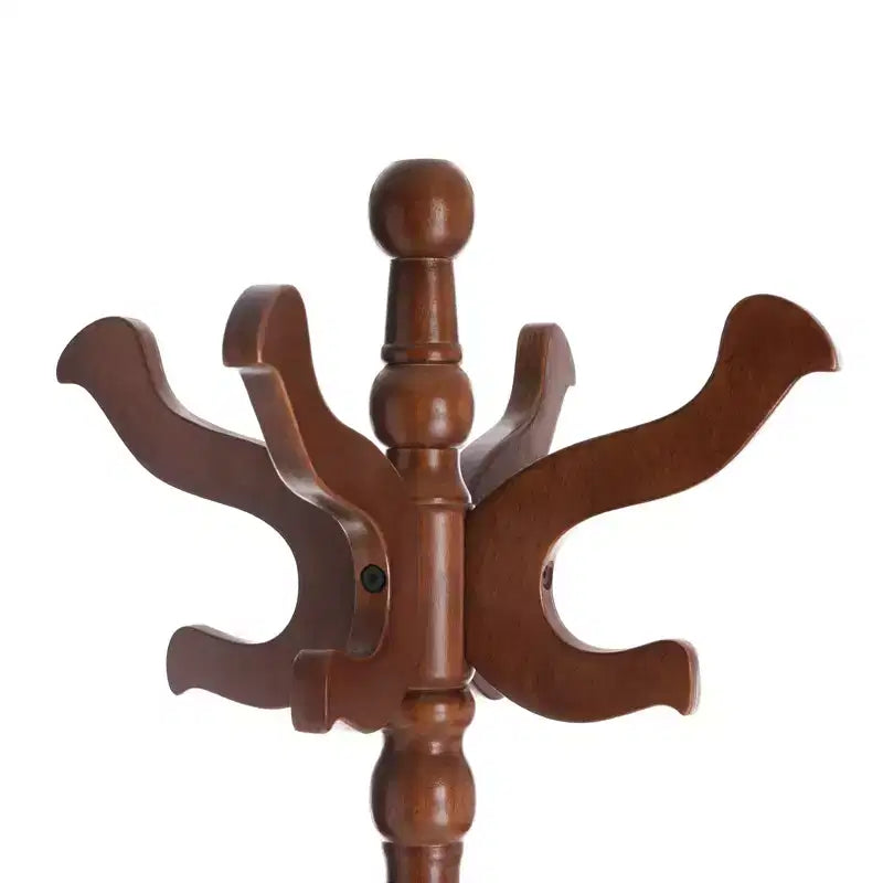 Solid Wood Freestanding Coat Stand with 11 Hooks and Triple Leg Base, 44 lb Capacity