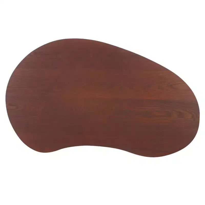 Oval Coffee Table with Wood Veneer and Painted Finish, MDF Frame, 100 lbs Capacity