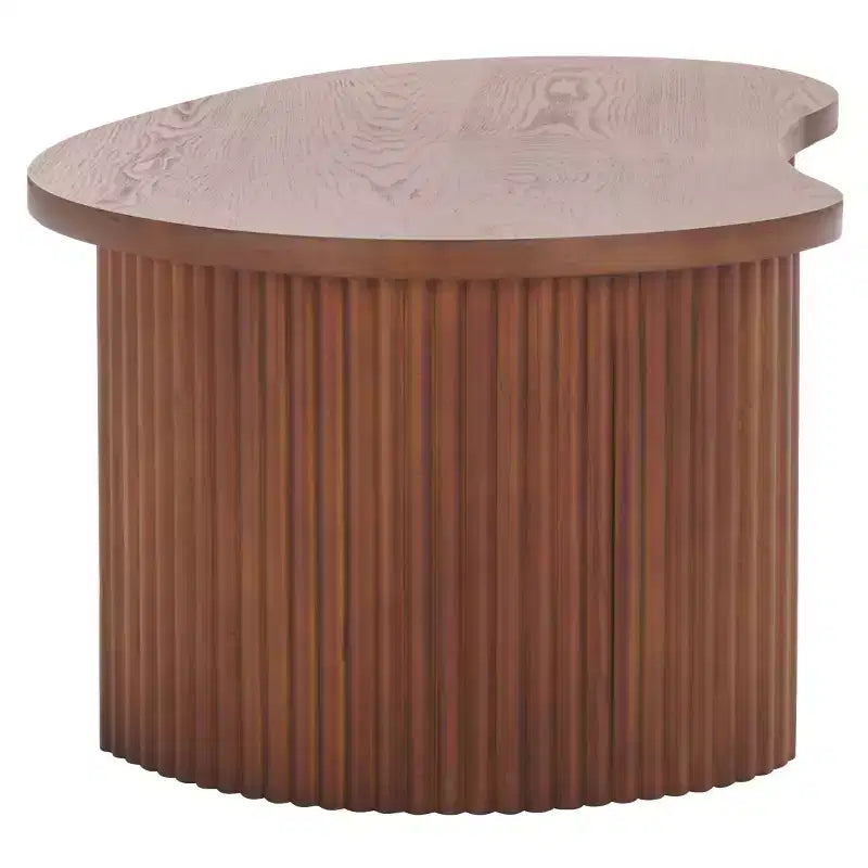 Oval Coffee Table with Wood Veneer and Painted Finish, MDF Frame, 100 lbs Capacity