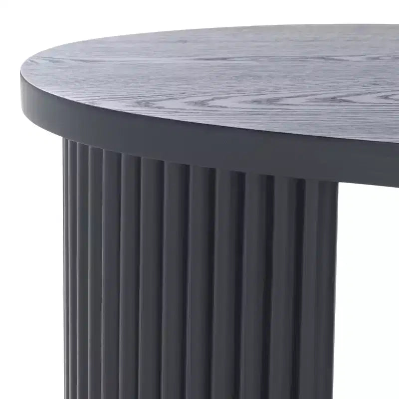 Oval Coffee Table with Wood Veneer and Painted Finish, MDF Frame, 100 lbs Capacity