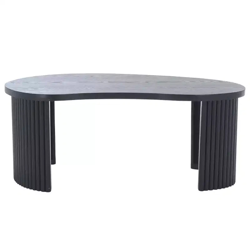 Oval Coffee Table with Wood Veneer and Painted Finish, MDF Frame, 100 lbs Capacity
