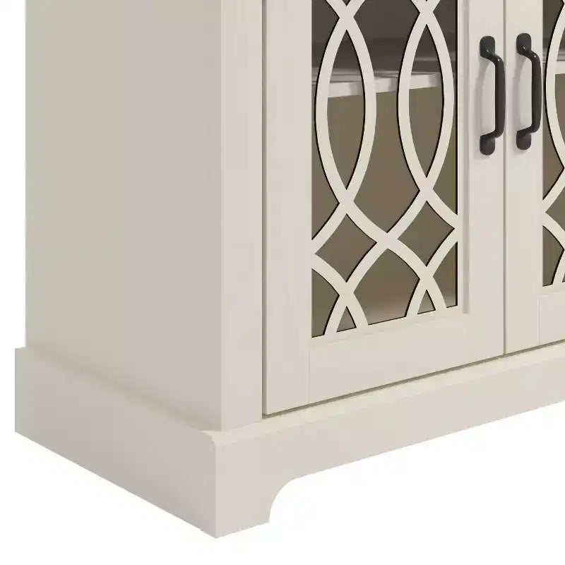 2-Door Accent Cabinet with Acrylic Panels and Adjustable Shelf, 32.4 Inch Wide