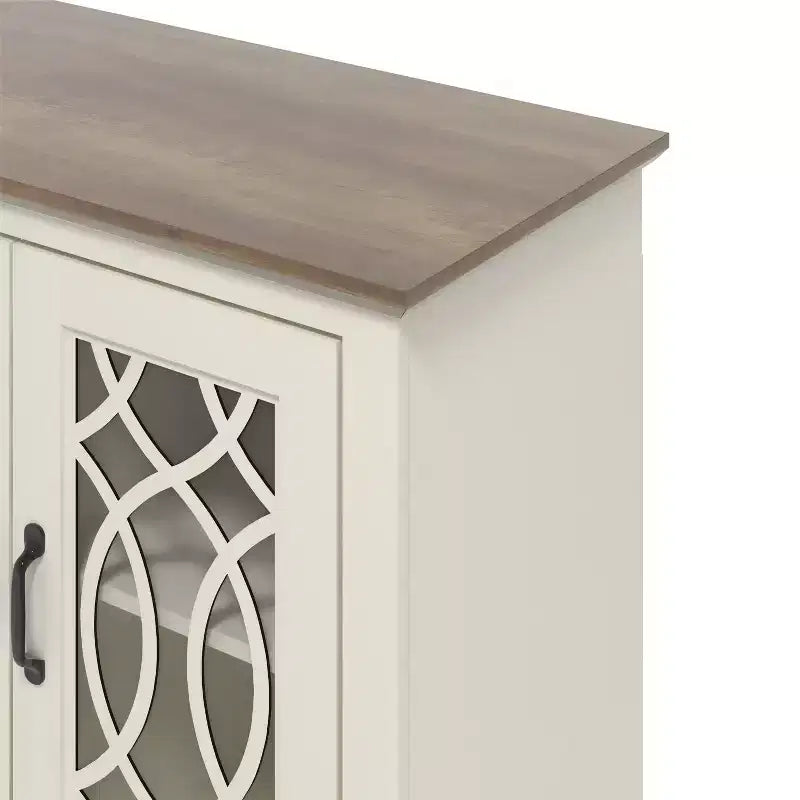 2-Door Accent Cabinet with Acrylic Panels and Adjustable Shelf, 32.4 Inch Wide