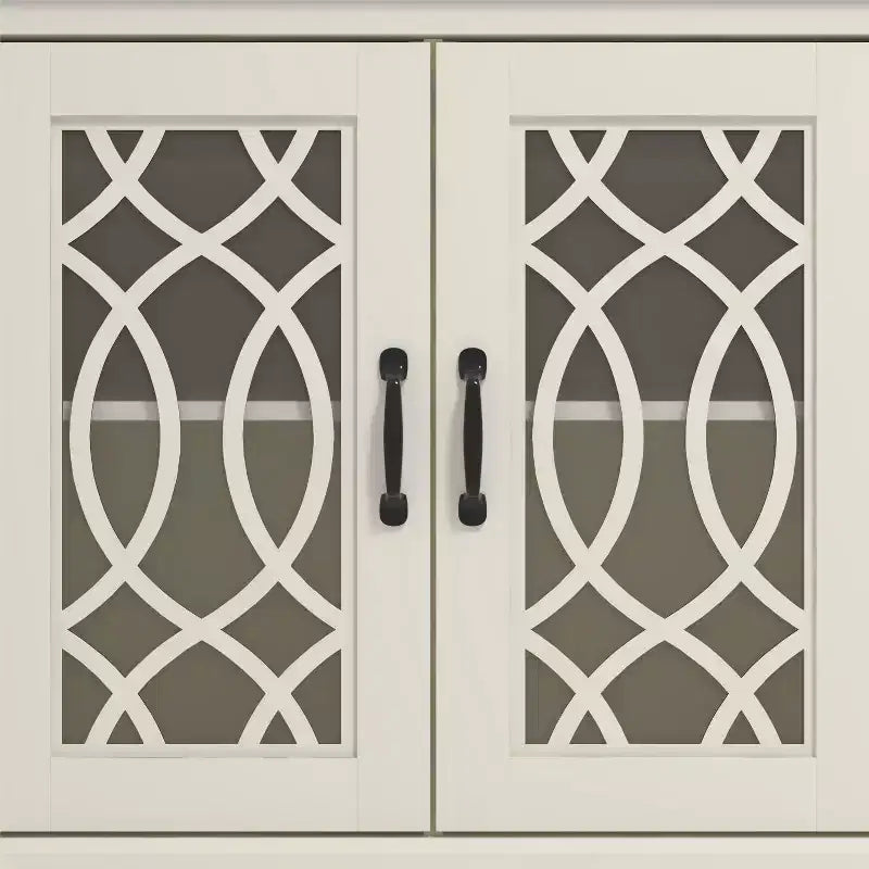 2-Door Accent Cabinet with Acrylic Panels and Adjustable Shelf, 32.4 Inch Wide