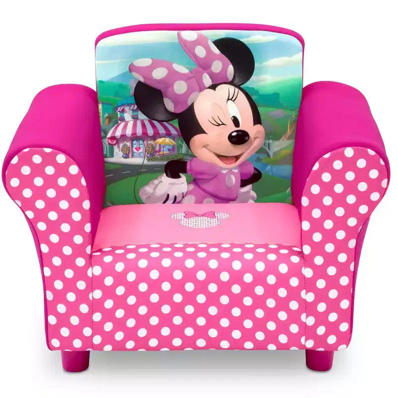 Kids Upholstered Arm Chair with Storage Pockets, Hardwood Frame for Ages 3-6