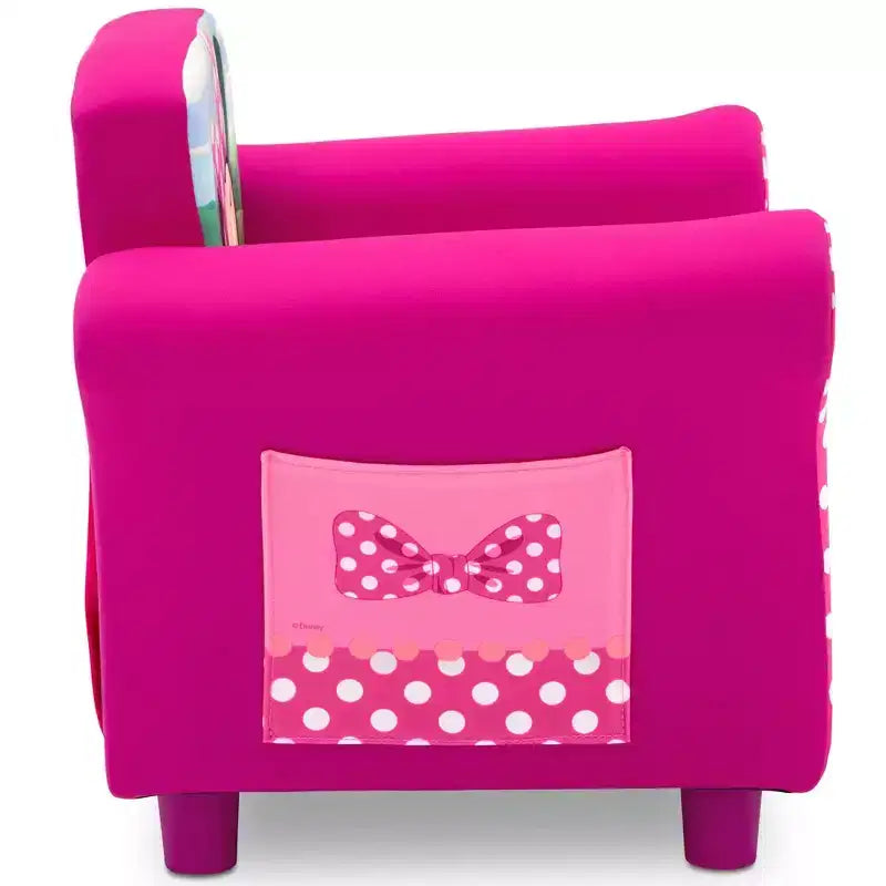 Kids Upholstered Arm Chair with Storage Pockets, Hardwood Frame for Ages 3-6