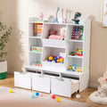 47-Inch Kids Bookcase Toy Storage Organizer with 3 Movable Drawers and 8 Cubbies