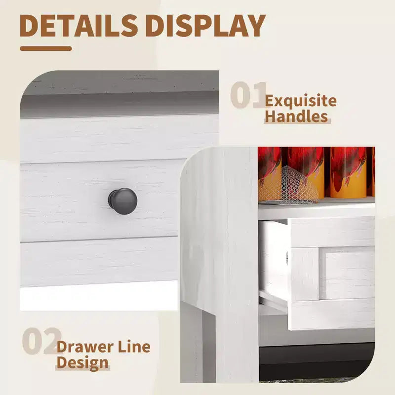Wooden Aquarium Stand for 20-29 Gallon Fish Tank with 2 Drawers and Charging Strip