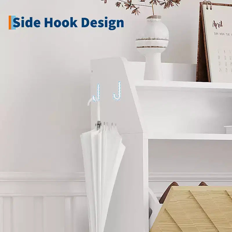 Narrow Shoe Cabinet with Drawers and Top Shelf, Slim Entryway Organizer