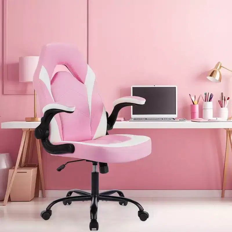 Ergonomic Gaming Chair with S-Shaped Backrest, Rocking Mode and Adjustable Height
