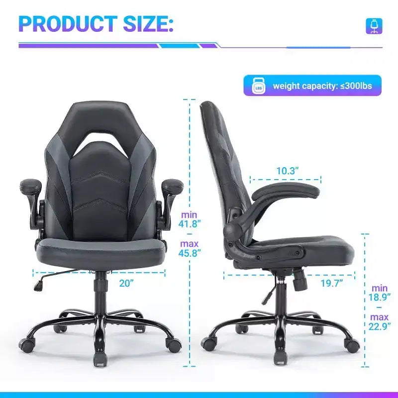 Ergonomic Gaming Chair with S-Shaped Backrest, Rocking Mode and Adjustable Height