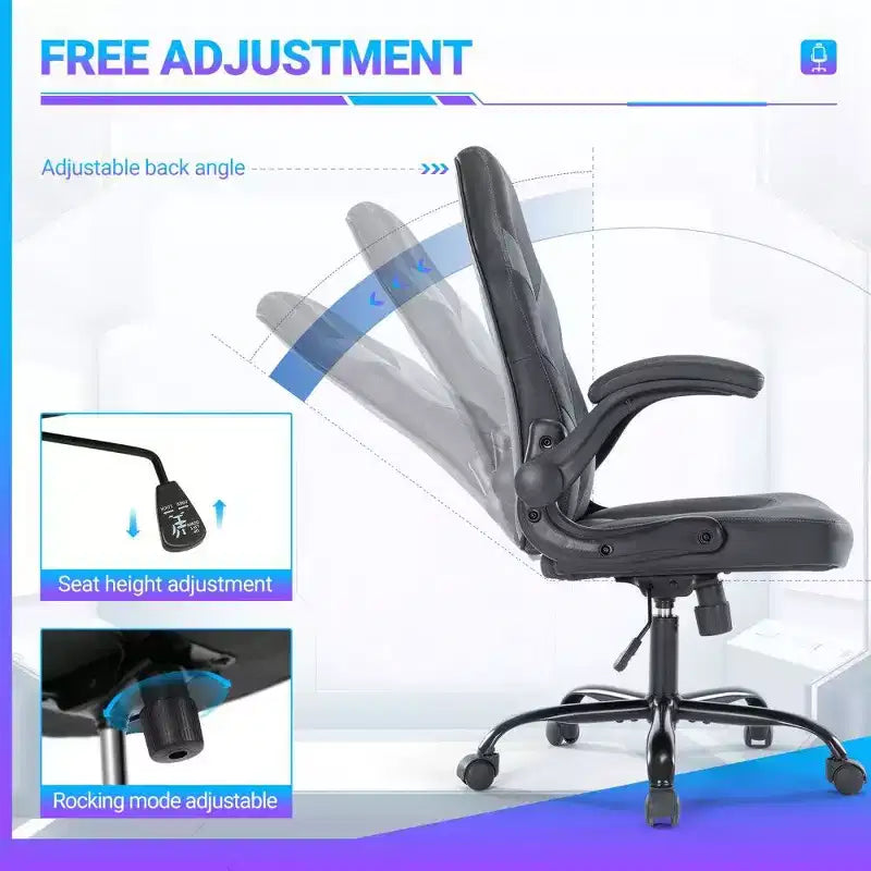 Ergonomic Gaming Chair with S-Shaped Backrest, Rocking Mode and Adjustable Height