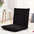Adjustable Floor Chair with 6-Position Backrest, Cushioned Lounger Recliner, Black