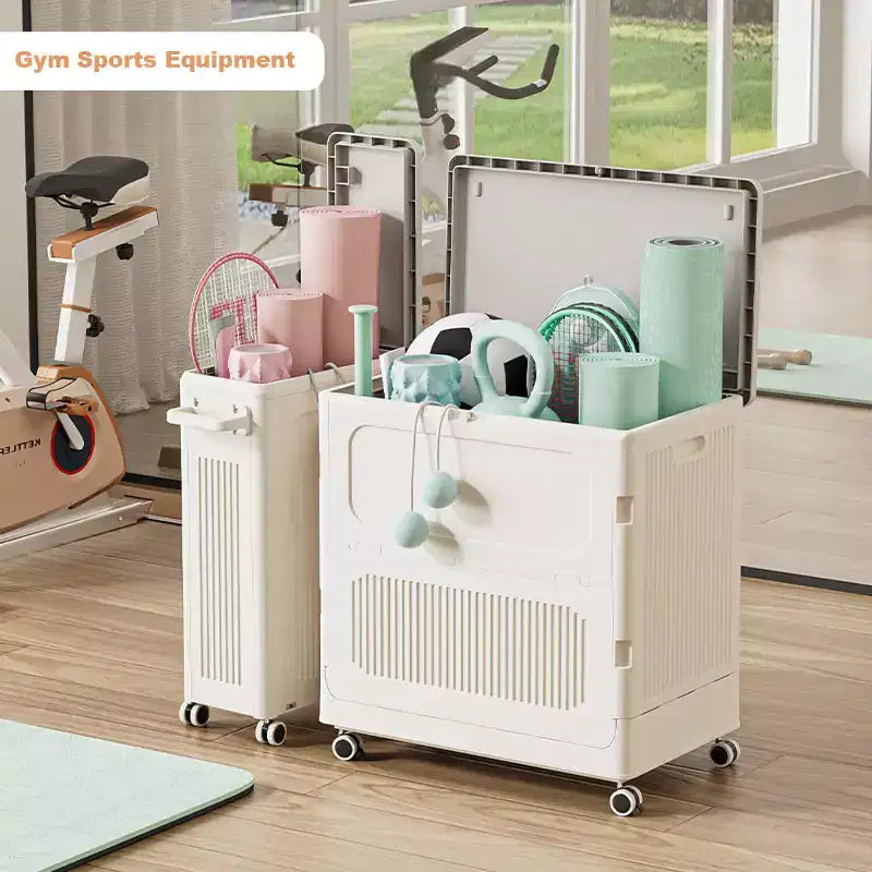 Rolling Laundry Hamper with Lid and Wheels, Collapsible Clothes Basket for Bedroom and Bathroom