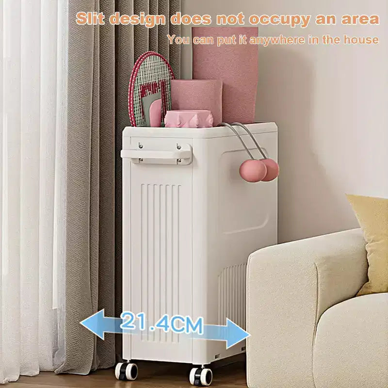 Rolling Laundry Hamper with Lid and Wheels, Collapsible Clothes Basket for Bedroom and Bathroom