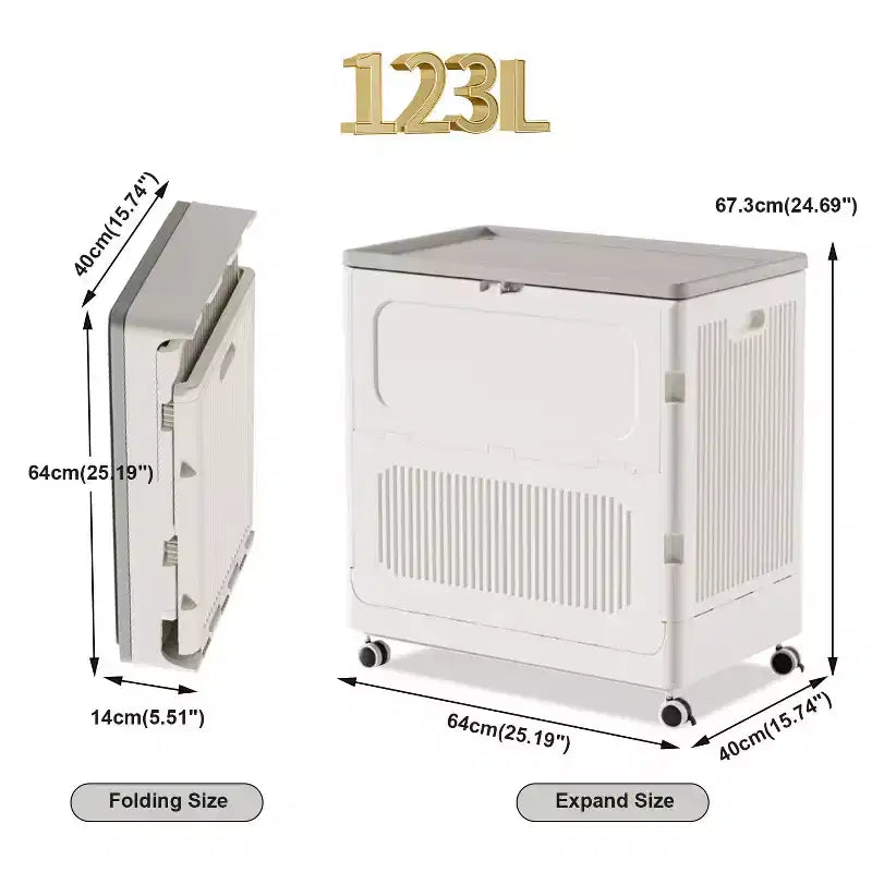 Rolling Laundry Hamper with Lid and Wheels, Collapsible Clothes Basket for Bedroom and Bathroom