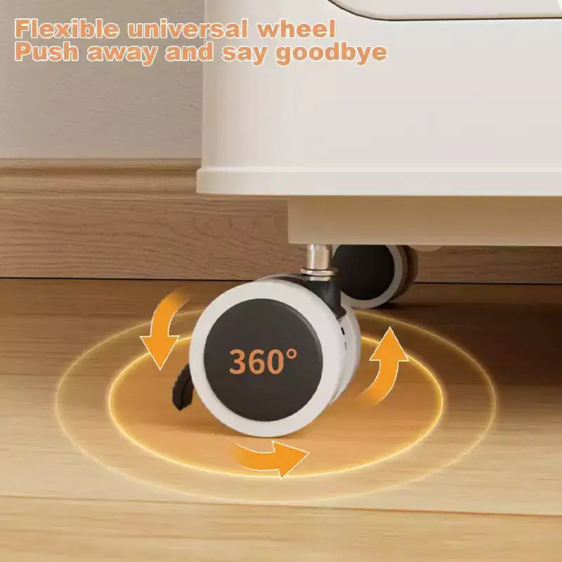 Rolling Laundry Hamper with Lid and Wheels, Collapsible Clothes Basket for Bedroom and Bathroom