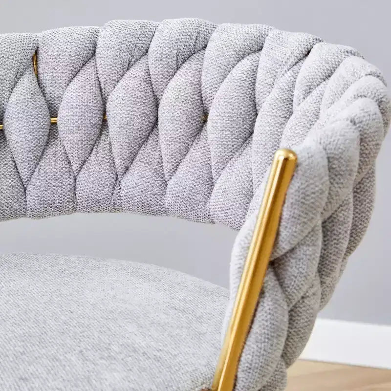 Set of 2 Swivel Bar Stools with Electroplated Metal Frame and Breathable Cotton Linen Cushion